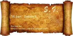 Stier Imbert névjegykártya